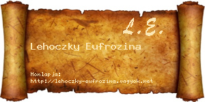 Lehoczky Eufrozina névjegykártya