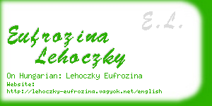 eufrozina lehoczky business card